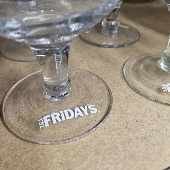 Blue Rimmed Glass Goblets - Picture 2 of 4